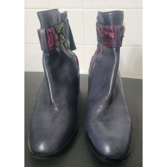 Jeffrey Campbell Blue And Floral Regan 2 Ankle Booties Sz 6.5 - Picture 3 of 9